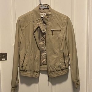 Tan faux leather jacket